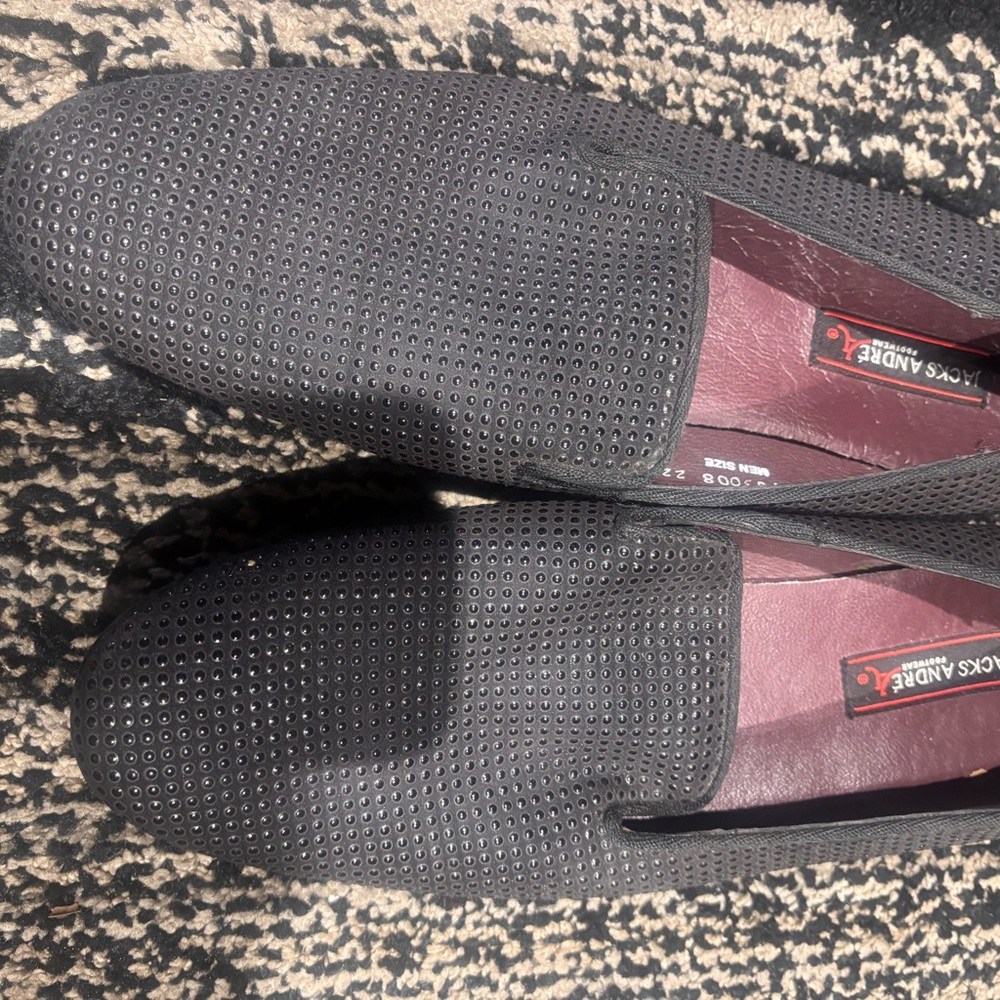 Gray Studded Loafers